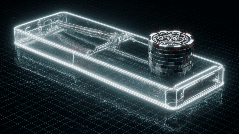 A glowing neon mousetrap symbolizing a VPN casino trap, with a stack of crypto casino chips as bait on a digital grid, representing the dangers of misleading online gambling reviews.