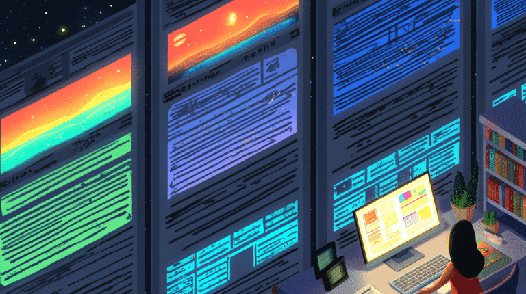 Illustration of rows of anonymous writers producing identical online casino reviews on glowing red screens, symbolizing mass-produced affiliate content and fake VPN casino lists.